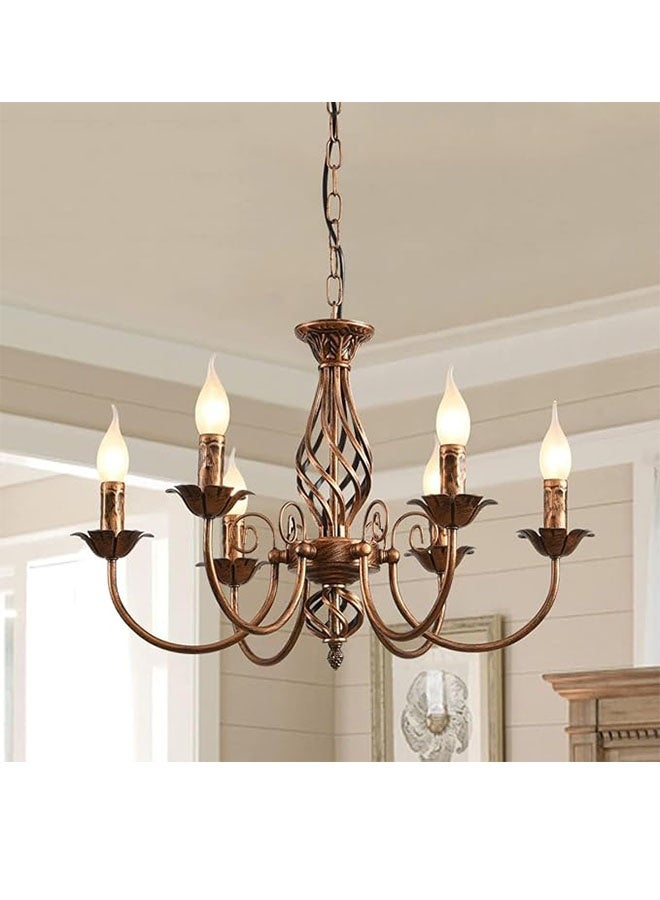 أجريون ثريا بأسلوب ريفي تقليدي، شمعدان حديد مطروق عتيق برونزي قابل لضبط الارتفاع، لمبة سقف 6 أضواء لمبة علوية مزرعة لغرفة المعيشة المطبخ غرفة الطعام، قاعدة E14 (لا تحتوي على لمبات).ثريا بأسلوب ريفي تقليدي، شمعدان حديد مطروق عتيق برونزي قابل لضبط الارتفاع، لمبة سقف 6 أضواء لمبة علوية مزرعة لغرفة المعيشة المطبخ غرفة الطعام، قاعدة E14 (لا تحتوي على لمبات). - Image 1